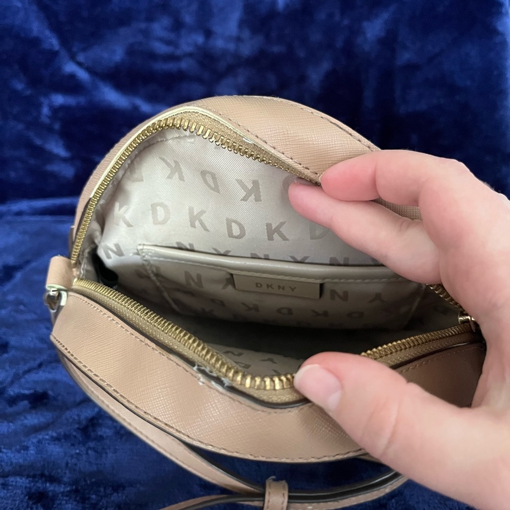 DKNY Cream and Tan Round Crossbody Bag - Picture 6 of 10